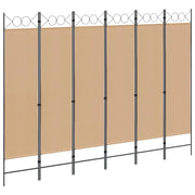 Divisore per Stanza a 6 Pannelli Beige 240 x 180 cm Tessuto