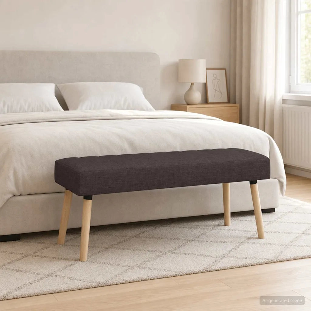 Panchina trapuntata a canale Marrone Scuro 110 x 40 x 46 cm 42038491