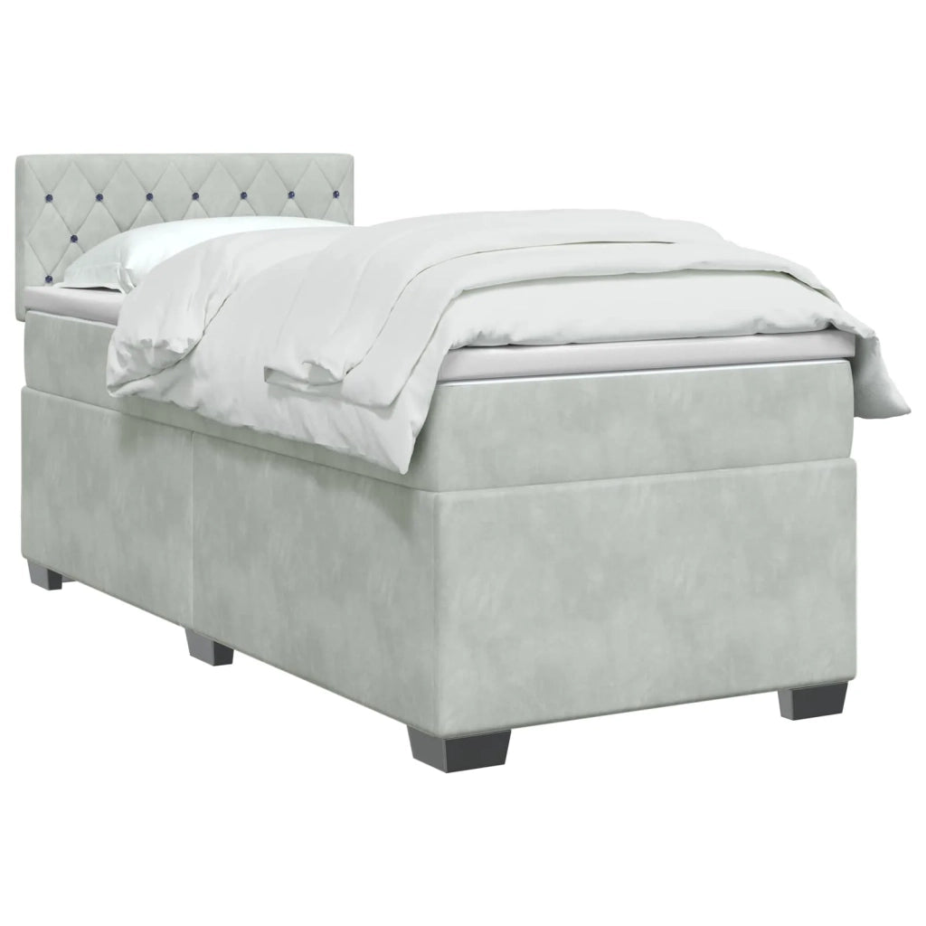 Letto box spring con materasso Grigio Chiaro 90 x 190 cm 3450794