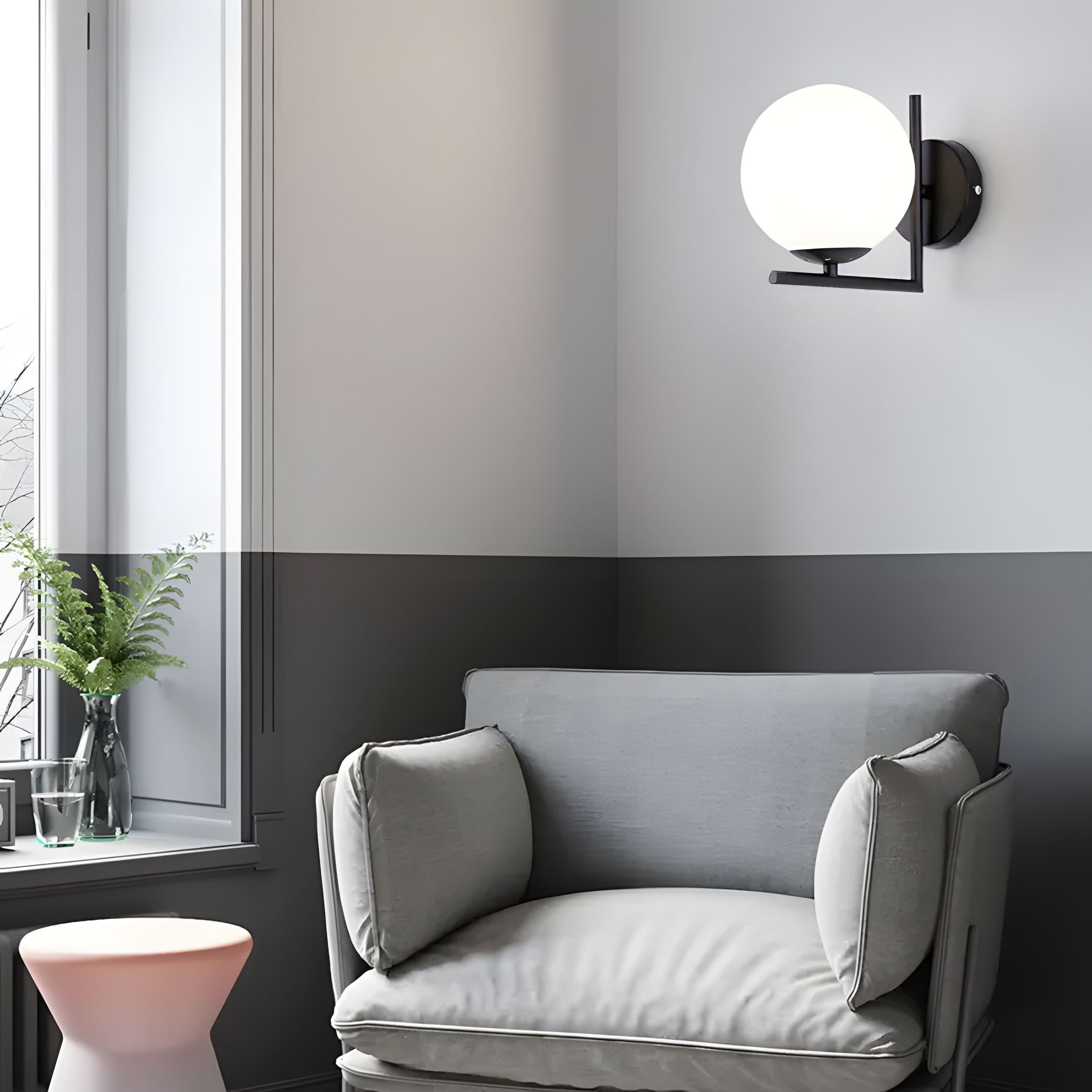 Lampada Da Parete G101-1w Black White