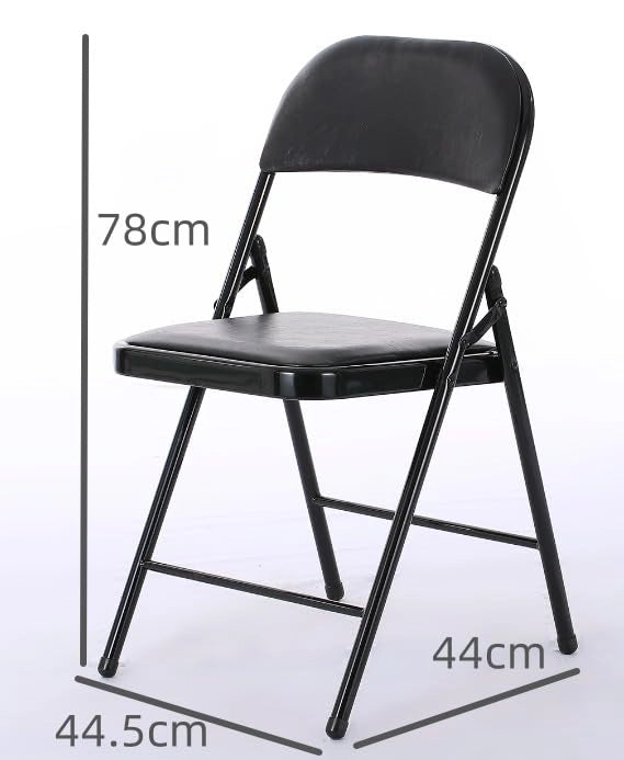 Fenixshop24 Set 4 Sedie Pieghevoli Imbottite in Metallo, Portata 140 kg – Nere