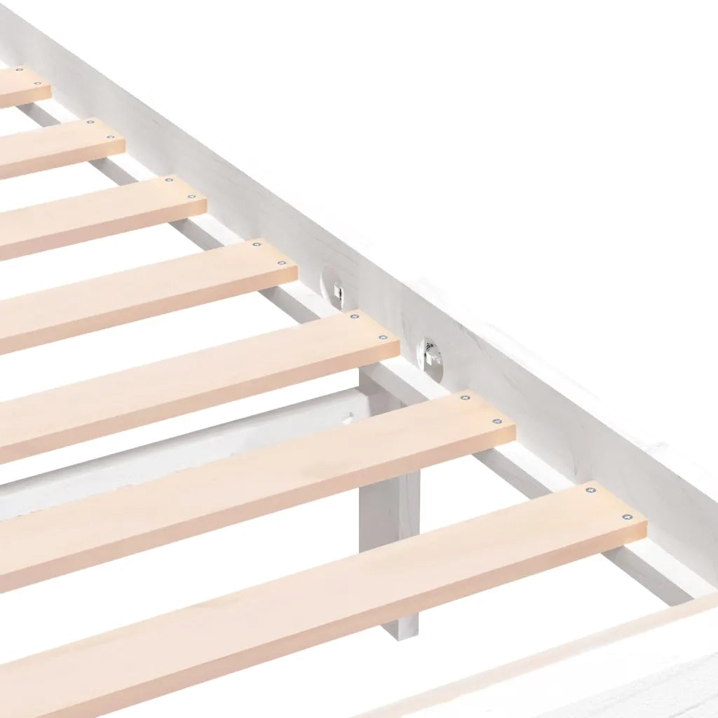 Giroletto-Struttura Letto Bianco in Legno Massello 140x200 cm 408762