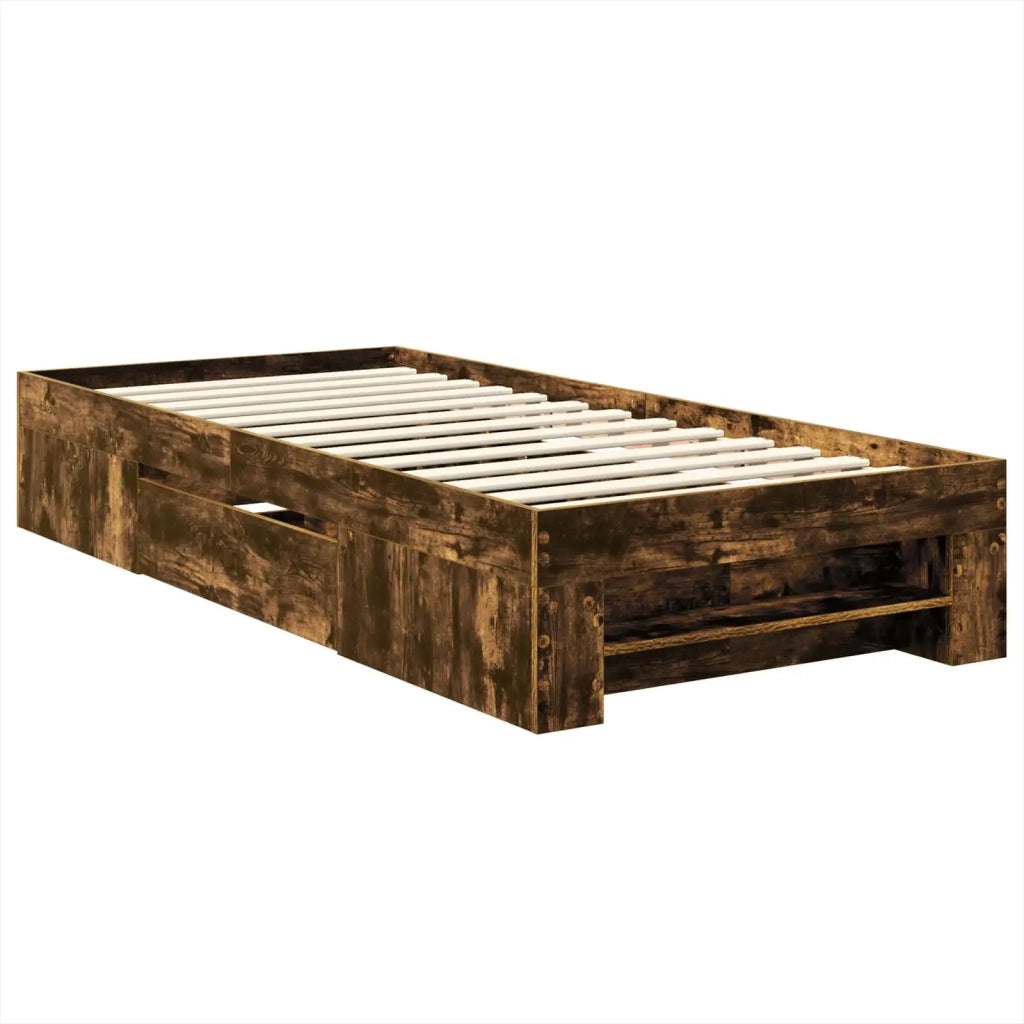 Struttura del letto Rovere fumé 90 x 200 cm Legno multistrato