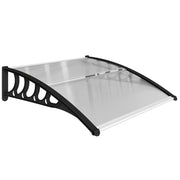 Tettoia da Esterno 103x96,5x27cm per Porte e Finestre in Policarbonato Trasparente