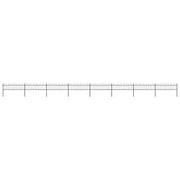 Recinzione da Giardino con Parte Superiore ad Anello in Acciaio 1339x60 cm Nera 277645