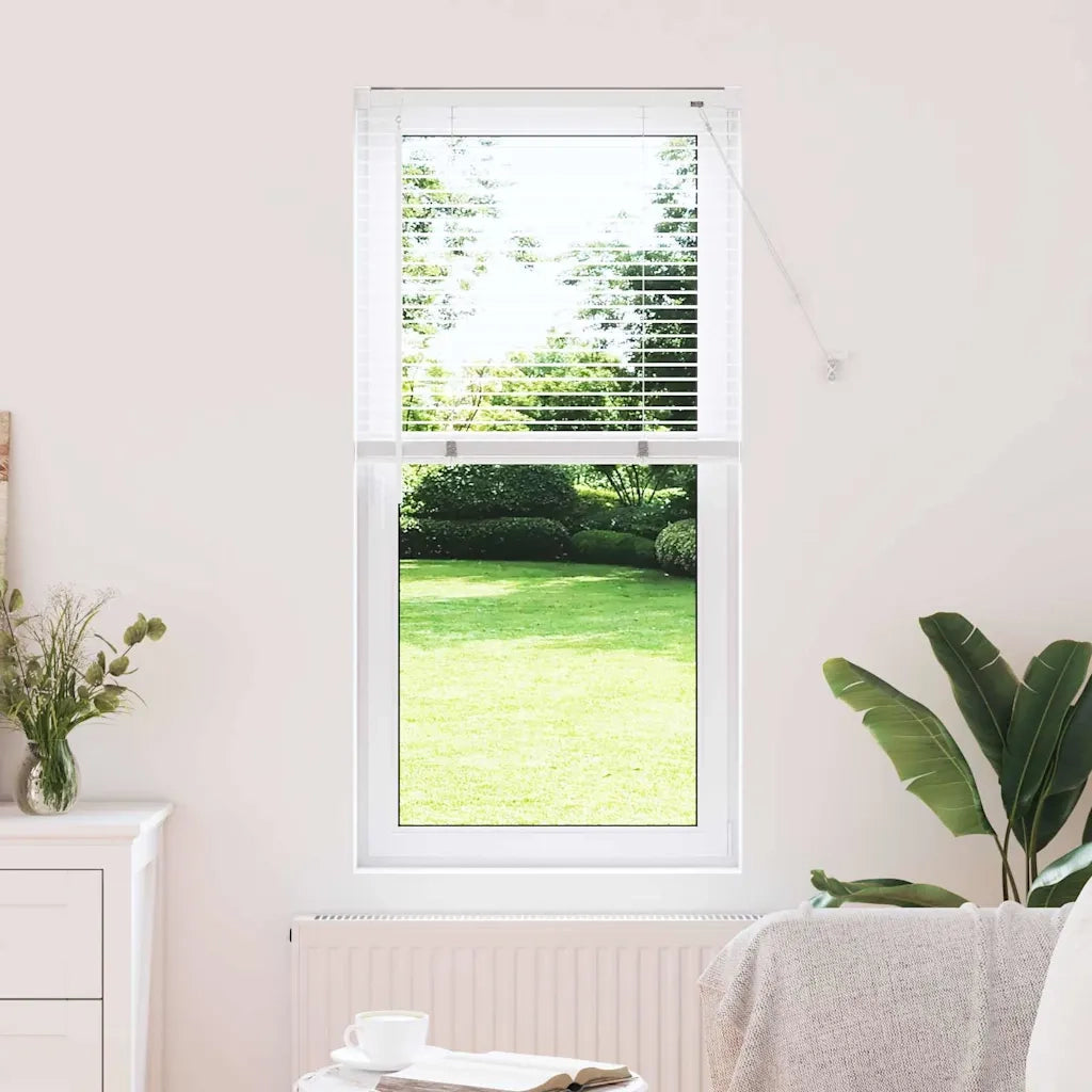 vidaXL Tenda per Finestra con tende Manuale Bianco Alluminio