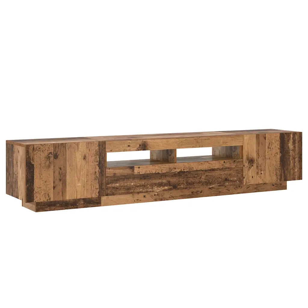 Mobile Porta TV con LED Legno Antico 200x35x40 cm Truciolato