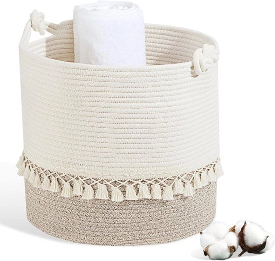 Wastebasket a spazzola - 38 litri di contenitore - tela di cotone marrone