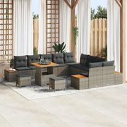 Set Divano da Giardino con cuscino 13 pcs Grigio Poly Rattan 3364923