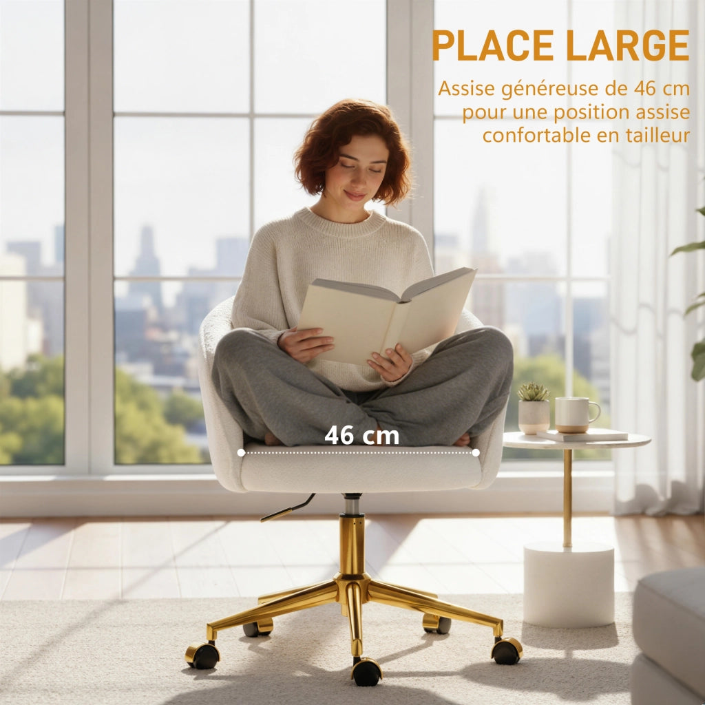 Sedia da ufficio ergonomica regolabile in altezza ¨C zephmum ¨C crema