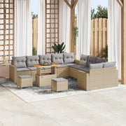 Set di divani da giardino  13 pezzi con cuscini Beige Polyrattan Acacia