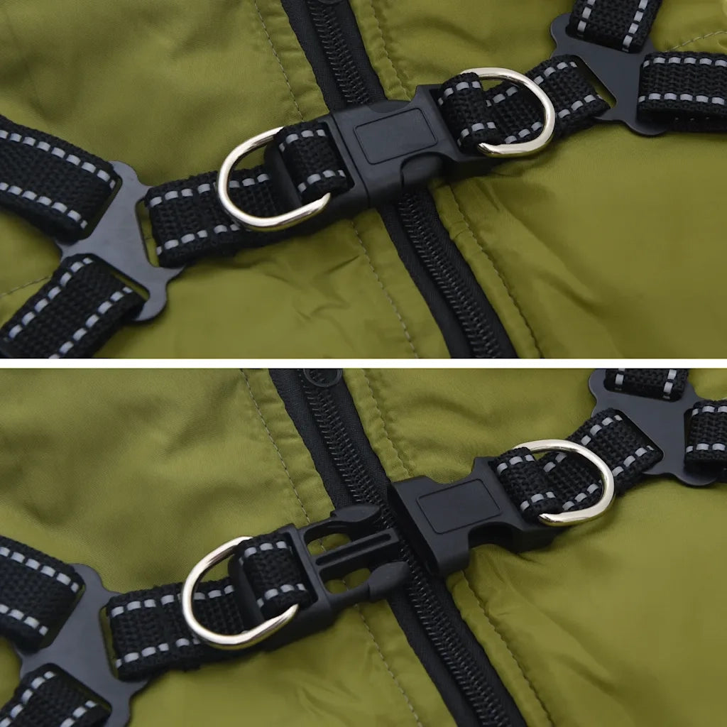 Cappotto Cani Imbracatura Impermeabile Riflettente Verde L40 CFW6447195