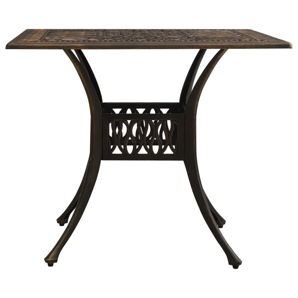 Tavolo da Giardino Bronzo 90x90x73 cm in Alluminio Pressofuso 315588