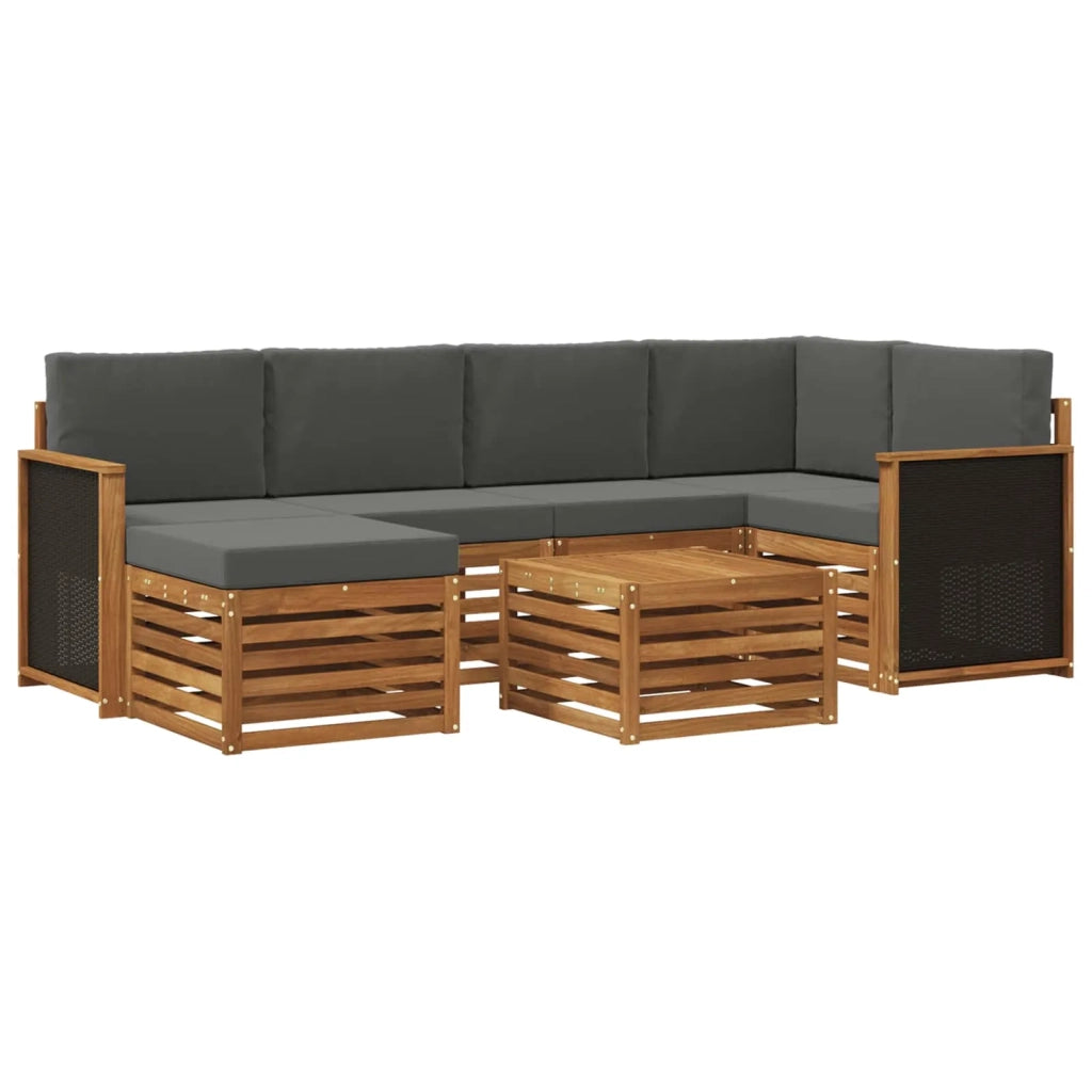 Set di divani da esterno 6 pz Naturale e Antracite 3384583