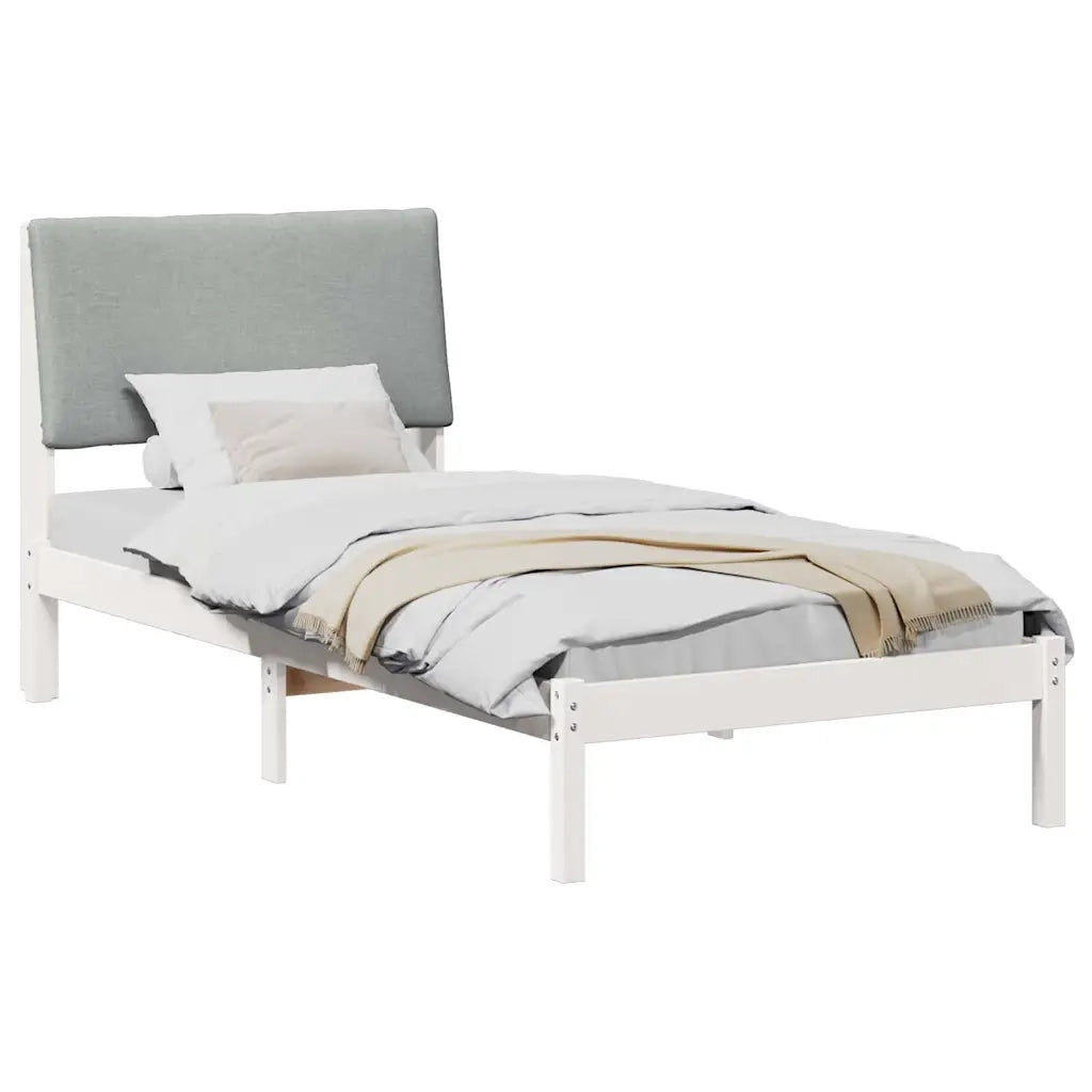 Struttura del Letto Bianco e grigio chiaro 100 x 200 cm