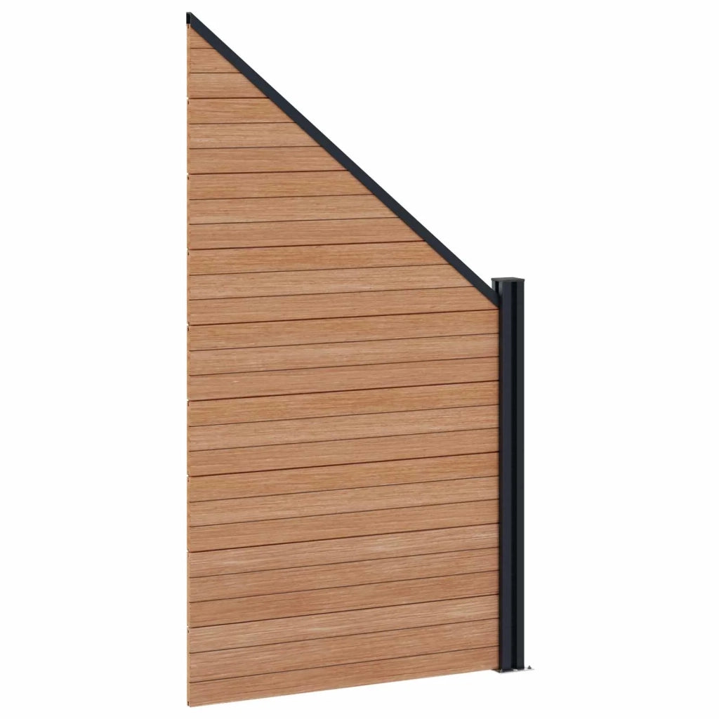 Pannello di recinzione | Recinzione da Giardino WPC e Alluminio Marrone