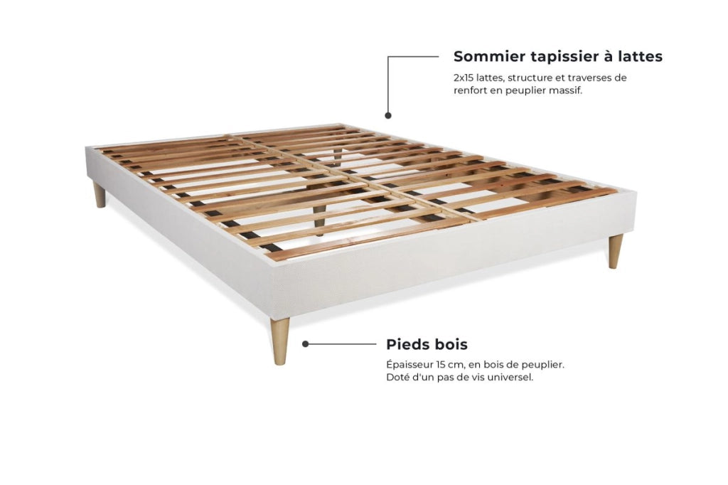 kit rete e materasso Windsor 130 x 190cm - Spessore : 26cm - memory foam e molle insacchettate - Bilanciato
