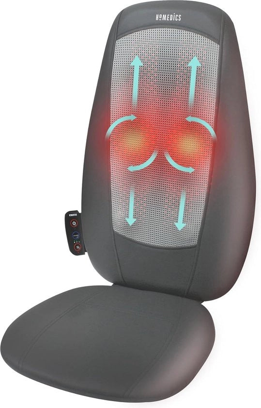 Sedia di Massaggio Shiatsu Adattabile per Schiena e Spalle - 3 Tipi di Massaggio, Rotoli, Vibrazione e Calore Rilassante