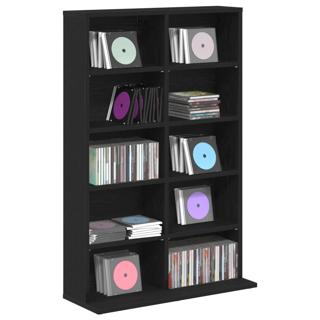 Mobile per CD Rovere Nero 65 x 23,5 x 97,5 cm 8012676