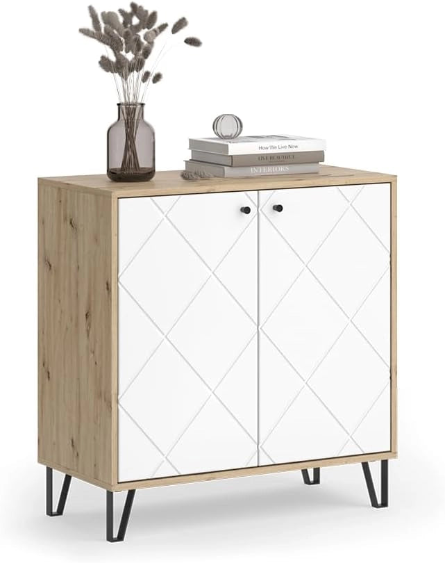 Credenza Nizza, Artigianale/Bianco, 80.2 x 82.6 cm con 2 porte