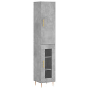 Credenza | Madia | Buffet da pranzo | Armadio da pranzo Grigio Cemento 34,5x34x180 cm in Legno Multistrato