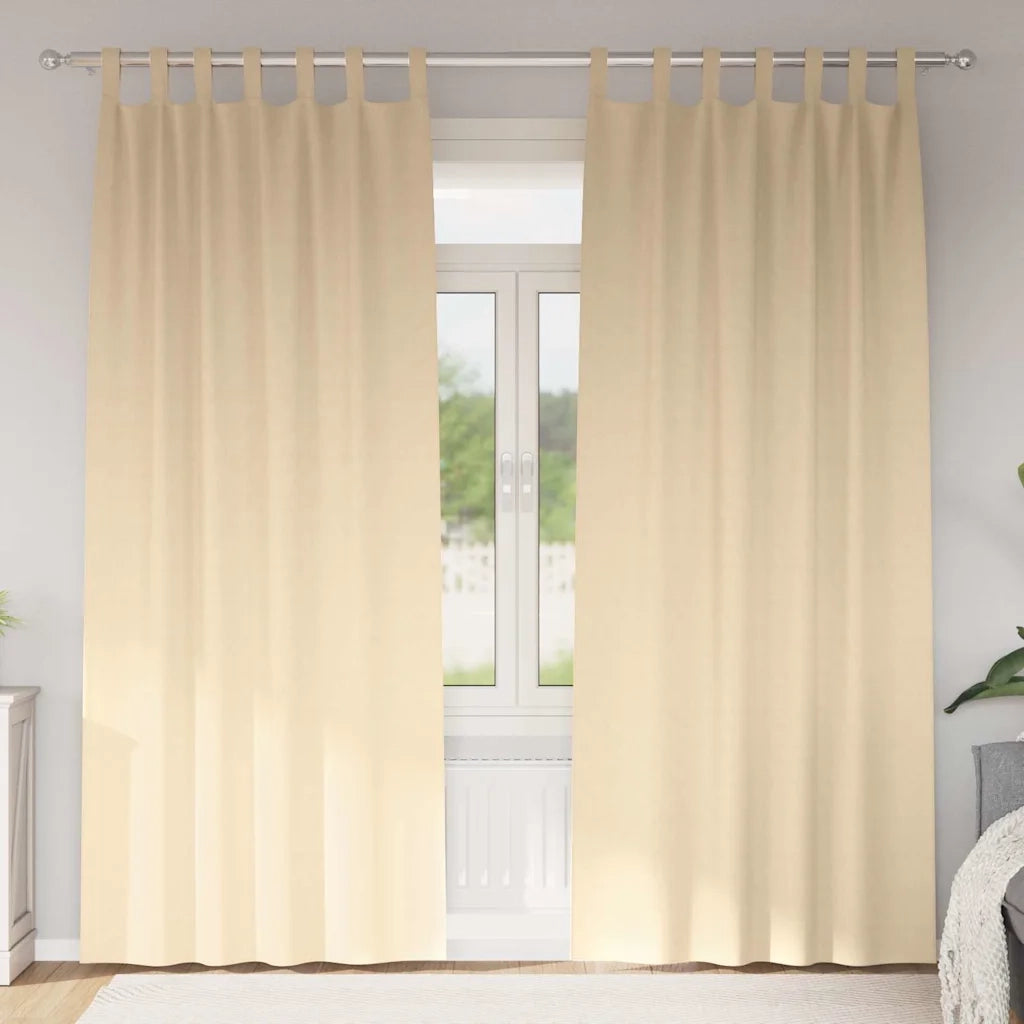 Tende Blackout con Anelli 2 pcs Crema 225 x 140 cm Poliestere 4107595