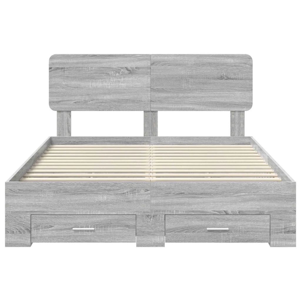 Struttura del letto con testiera Grigio Sonoma 160 x 200 cm 3412353