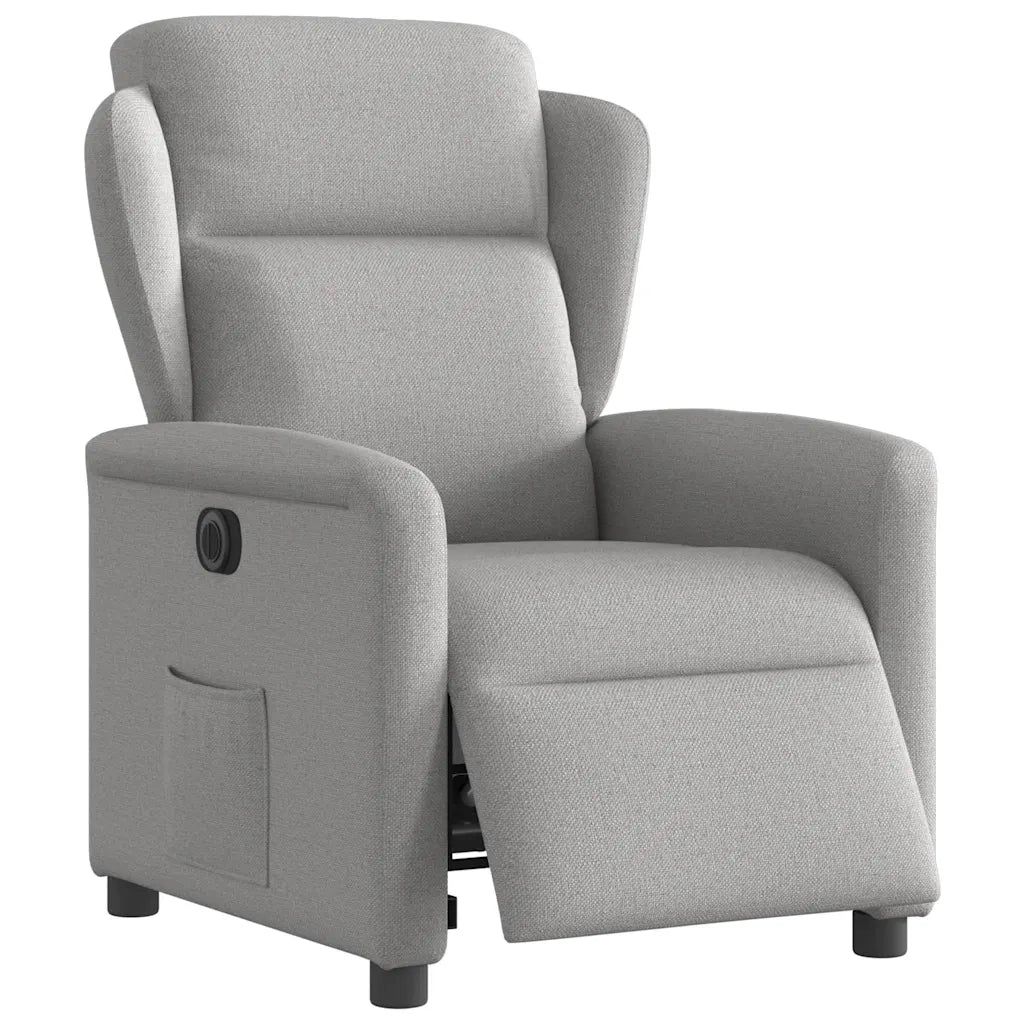 Poltrona Elettrica Reclinabile Grigio Nuvola in Tessuto 3303123