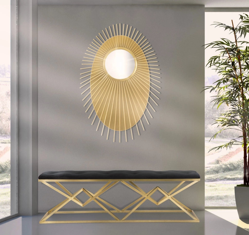 Specchio Eye Glam 75x8x110,5 cm in Ferro e MDF Oro
