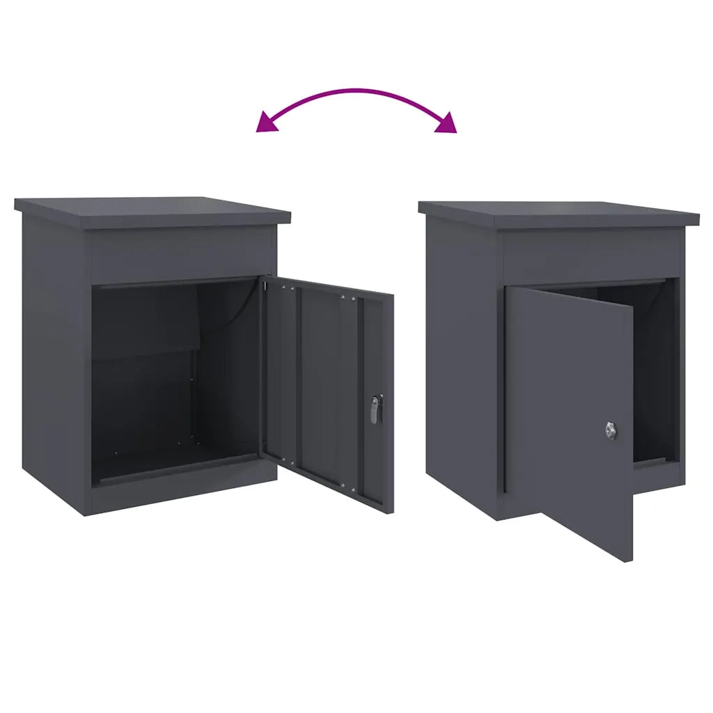 vidaXL Cassetta per pacchi Antracite 44 x 35 x 59 cm Acciaio