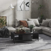 Tavolino Salotto-Tavolino da soggiorno-Tavolo Grigio Lucido 103,5x60x35cm Legno Multistrato 751374