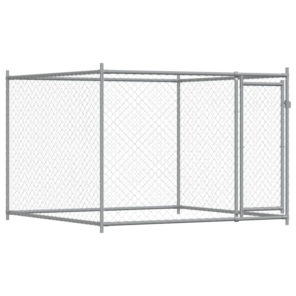 Trasportino per cani con porte 4 x 2 x 1,5 m acciaio zincato grigio 02_0041624