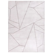 Tappeto beige chiaro in tessuto 140 x 200 cm Motivo geometrico moderno Soggiorno Camera da letto Per riscaldamento a pavimento Fondo antiscivolo