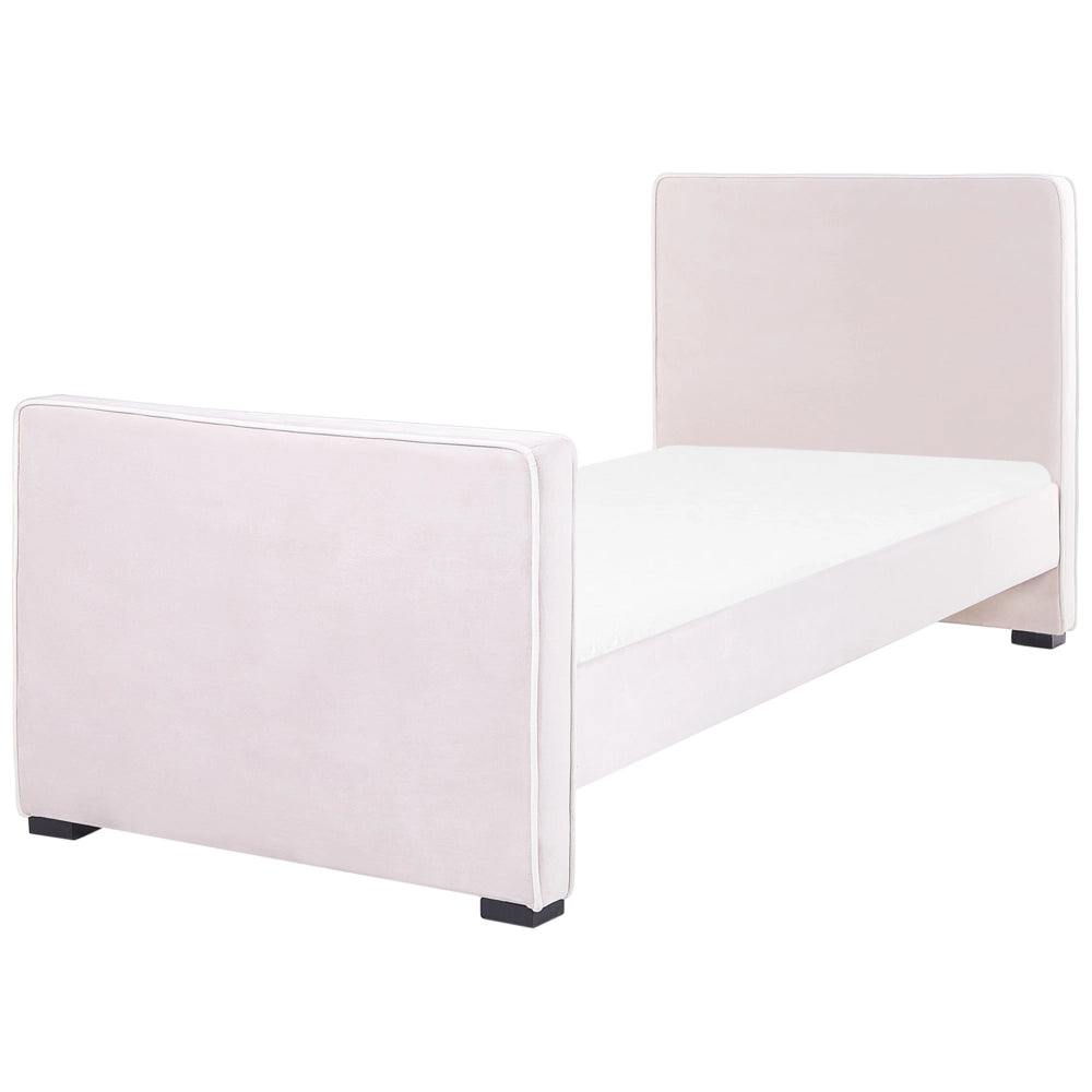 Letto singolo in velluto con telaio imbottito rosa camera da letto stile moderno tradizionale
