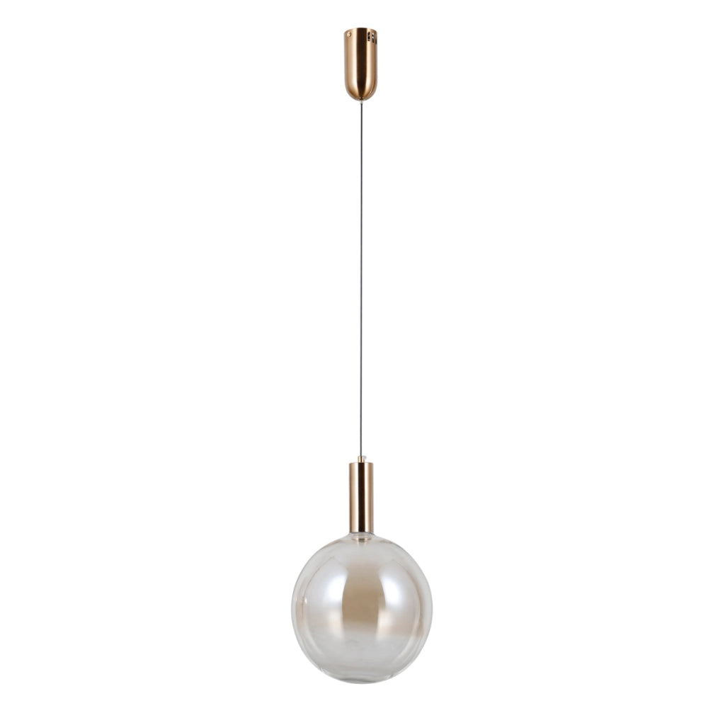 Sospensione Italux STRELA sfera vetro ambra Ø25 LED 5W