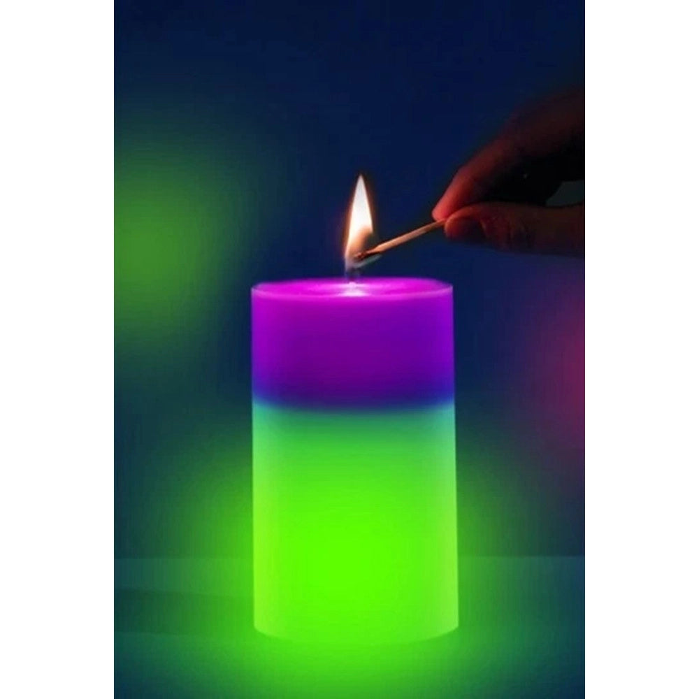 Trade Shop - Candela Di Cera Magica Si Illumina Quando Accesa Con Fiamma Reale Luce Continua 6 Colori -