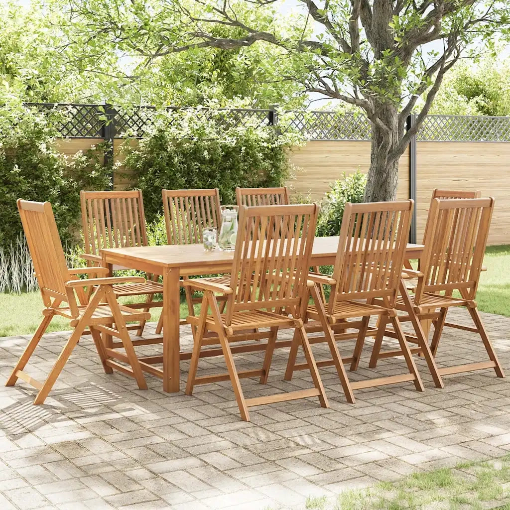 Sedie da Giardino Pieghevoli 8 pz in Legno Massello di Acacia