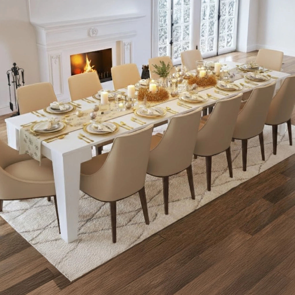 Gizio, Consolle Allungabile 12 Posti, 305.6x90x75.2h cm Bianco