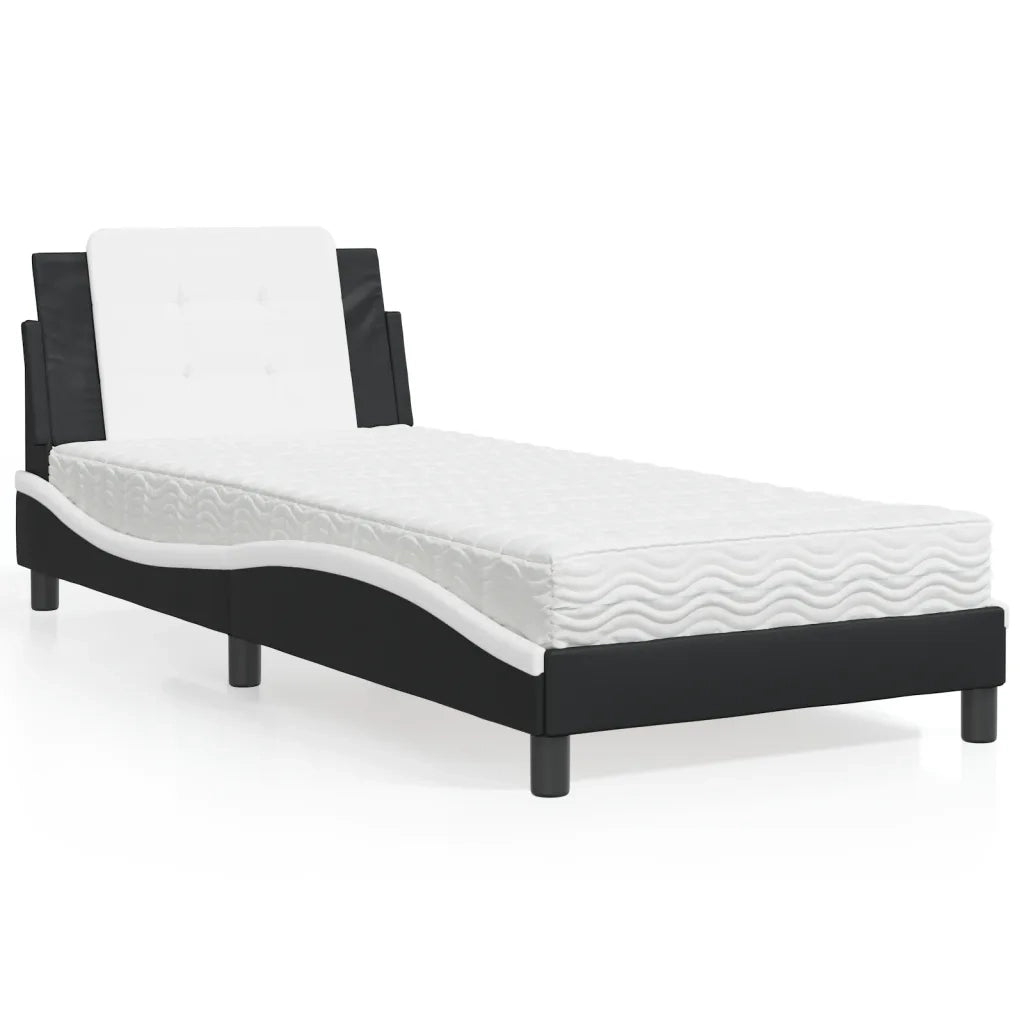 Giroletto senza Materasso Zadar Nero e Bianco 90x190 cm in Similpelle