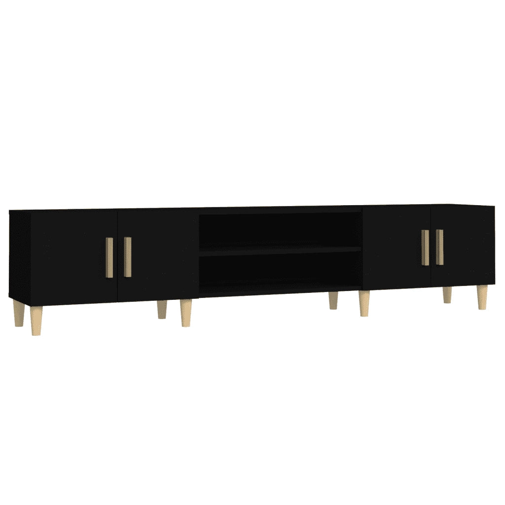 Mobile Porta TV Nero 180x31,5x40 cm in Legno Multistrato 816257