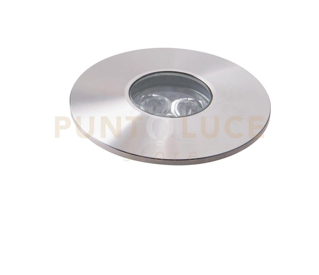 INCASSO CALPESTABILE LED IRIDE DC12 E 24V SILVER 3W RGB DIMMERABILE IP67 6X8,3CM