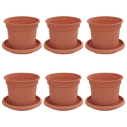 Fioriere | Cassetta per fiori | Vasi per Piante 6 pz Rosso Mattone ? 12,5 x 10 cm Plastica