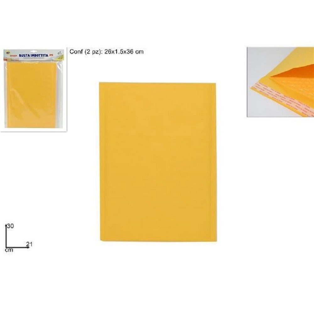 Trade Shop - Set 2pz Buste Imbottite Misura 21x30cm A4 Spedizioni Postali Lettere Bolle Aria -