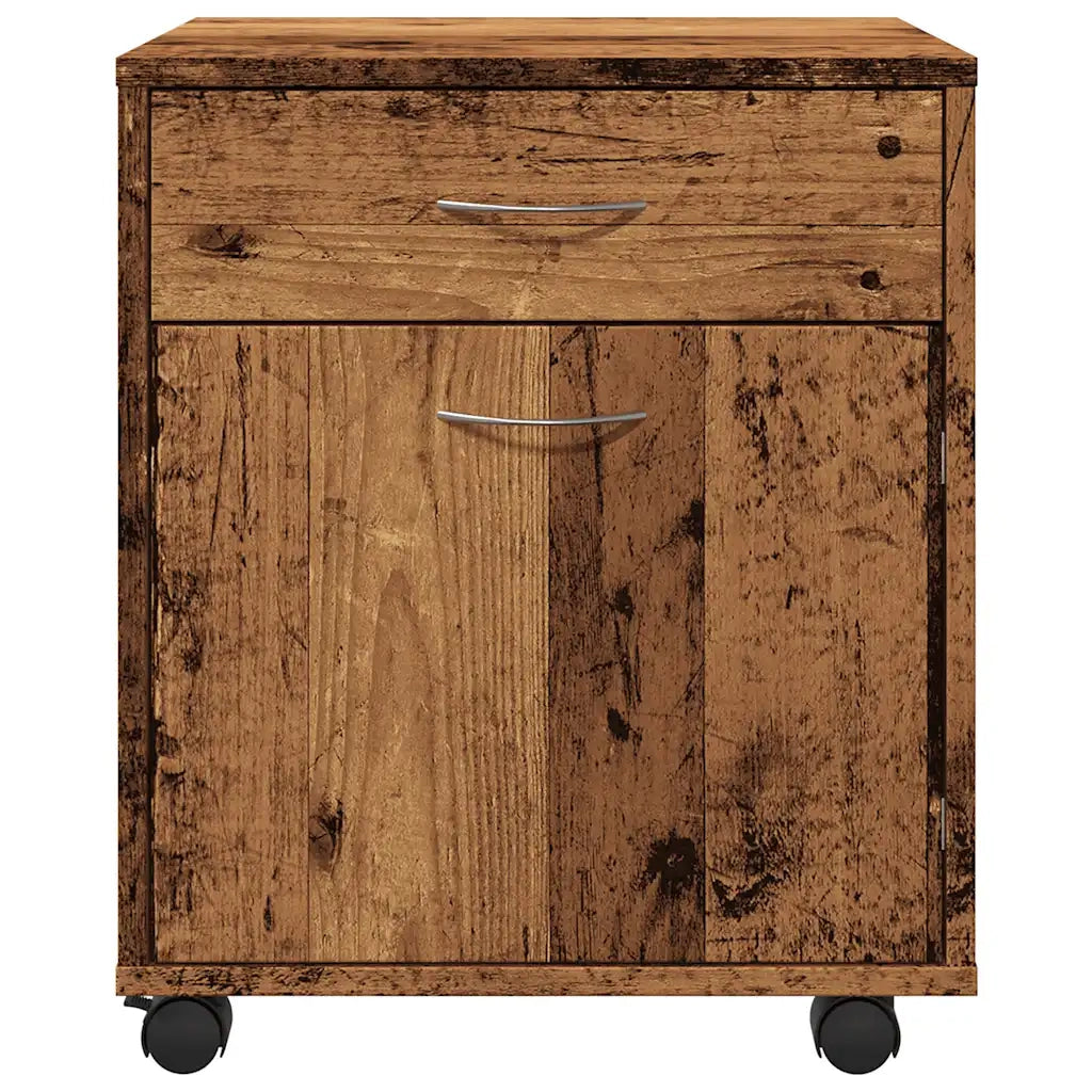 vidaXL Armadietto con Ruote Legno Antico 45x38x54 cm Legno Multistrato