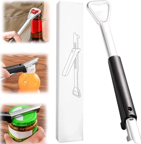 Flesopener Verstelbare per Bambina - Facile Bicchiere Apri Bambini - Flesopener Manuale a Acciaio Inossidabile - Con Maniglia Verstilabile Bicchiere Apri