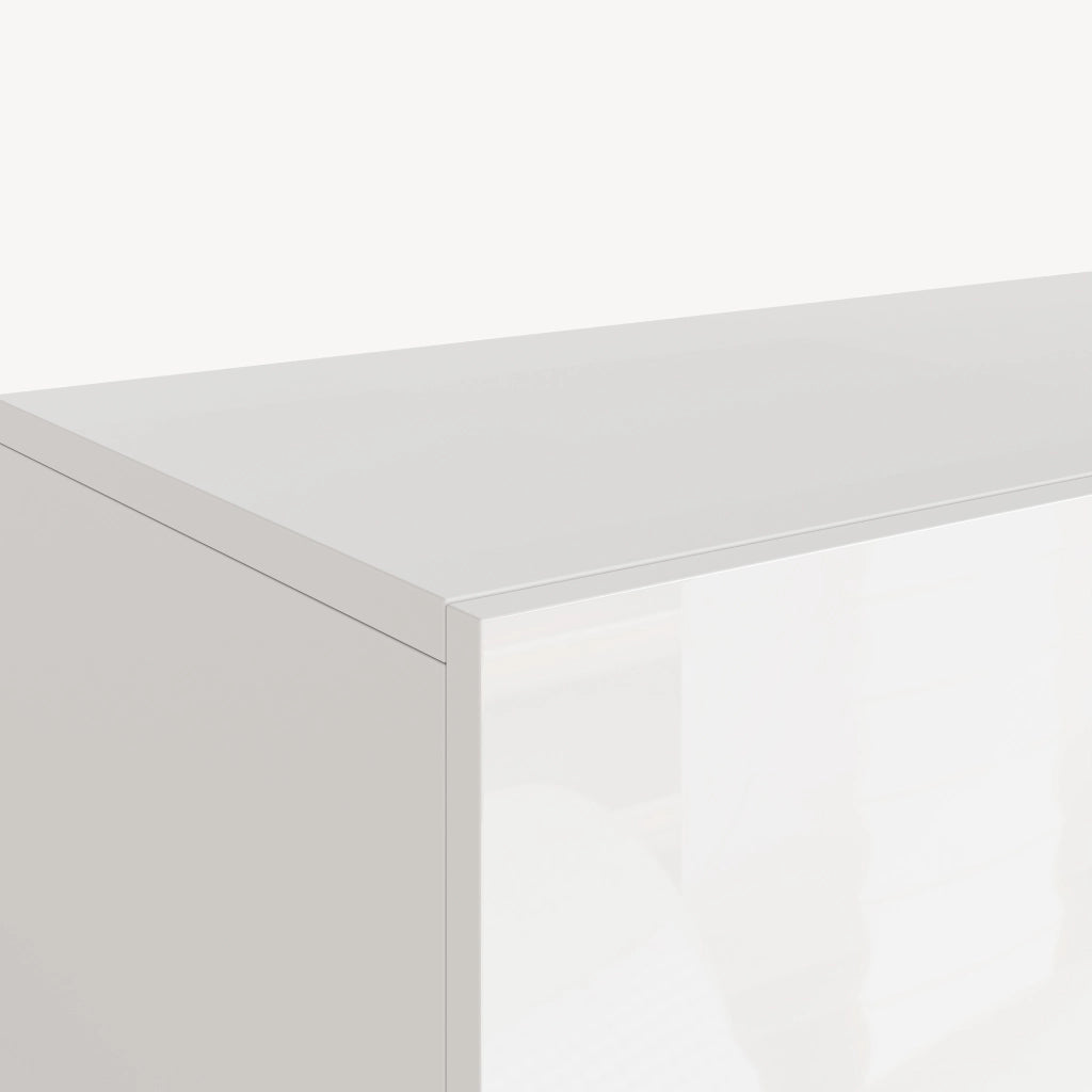 Mobile Pensile Evaton Porta TV da Parete 160 x 32 x 30 cm - Bianco Lucido [en.casa]