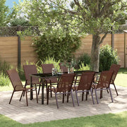 Set da Pranzo per Giardino 9 pcs Marrone e Nero 3379134