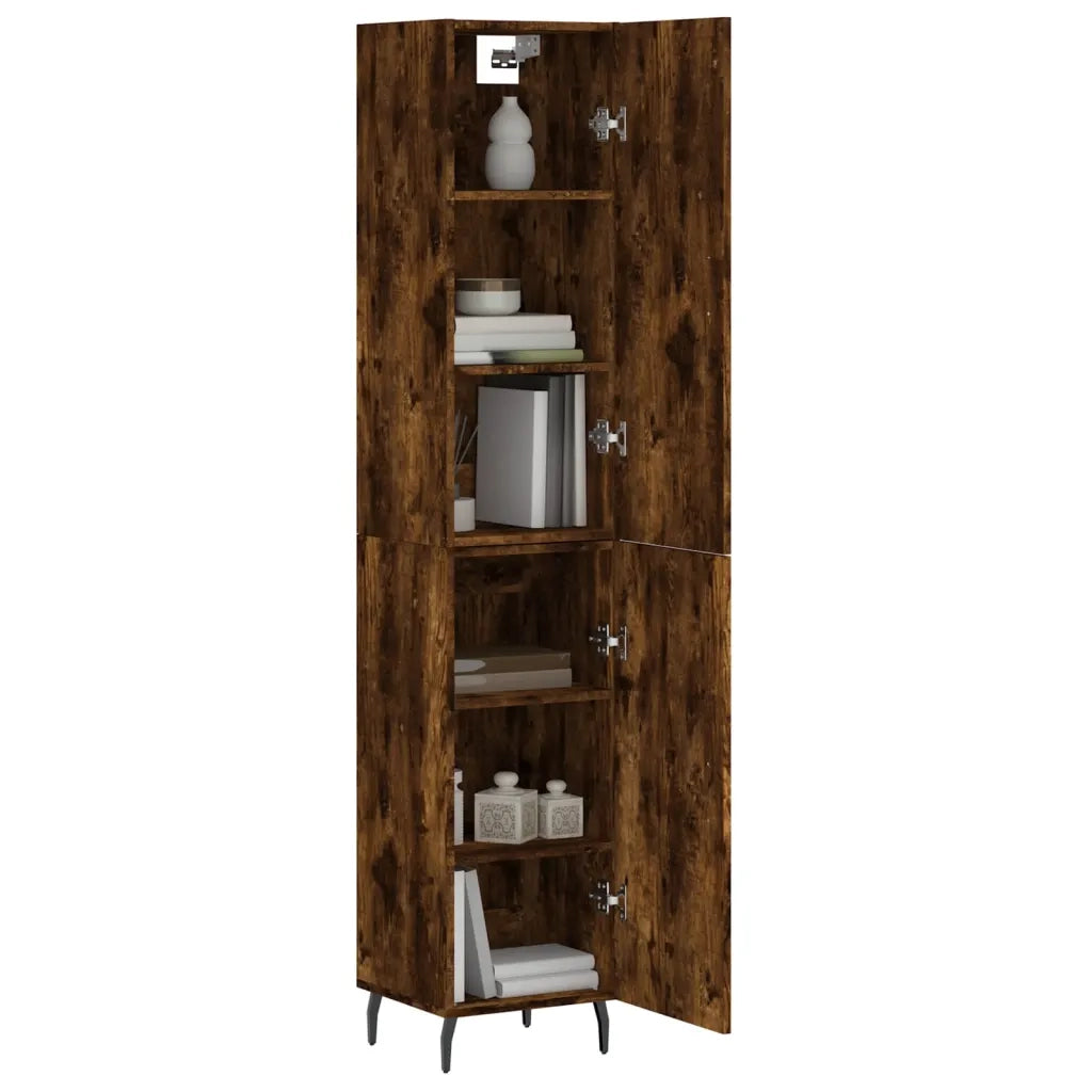 Credenza | Madia | Buffet da pranzo | Armadio da pranzo Rovere Fumo 34,5x34x180 cm in Legno Multistrato
