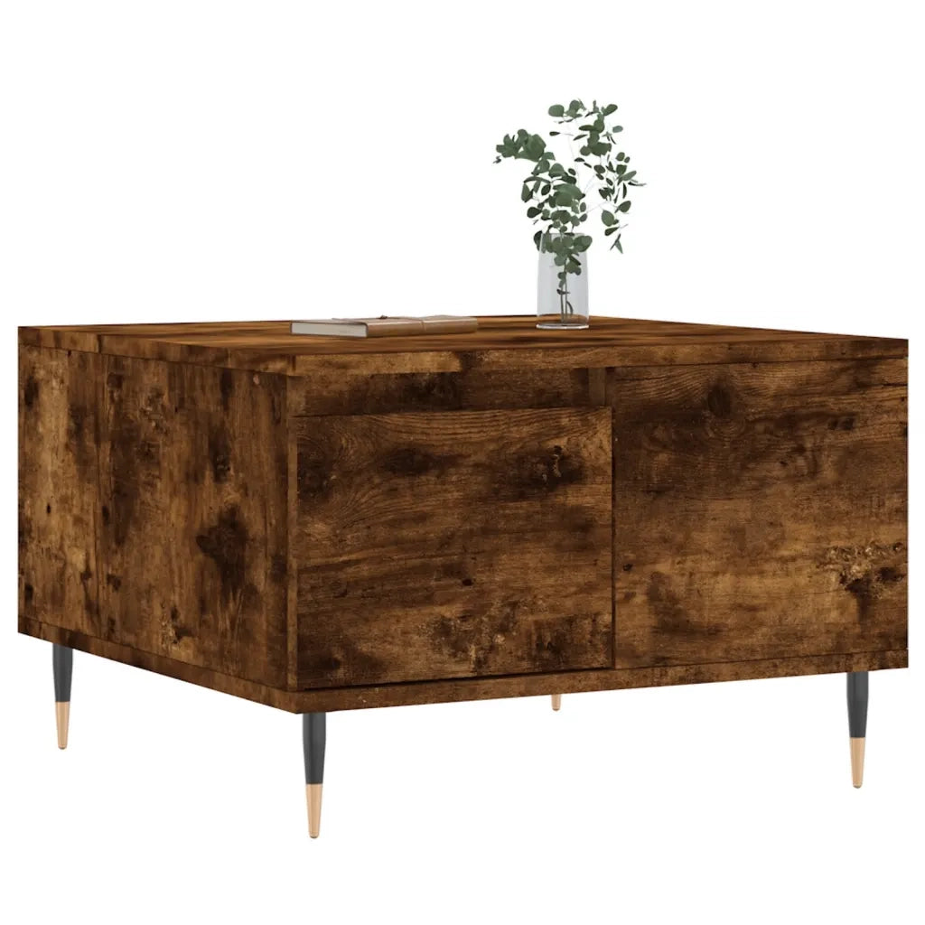 Tavolino da Salotto-Tavolino da soggiorno-Tavolo Rovere Fumo 55x55x36,5 cm Legno Multistrato 248270