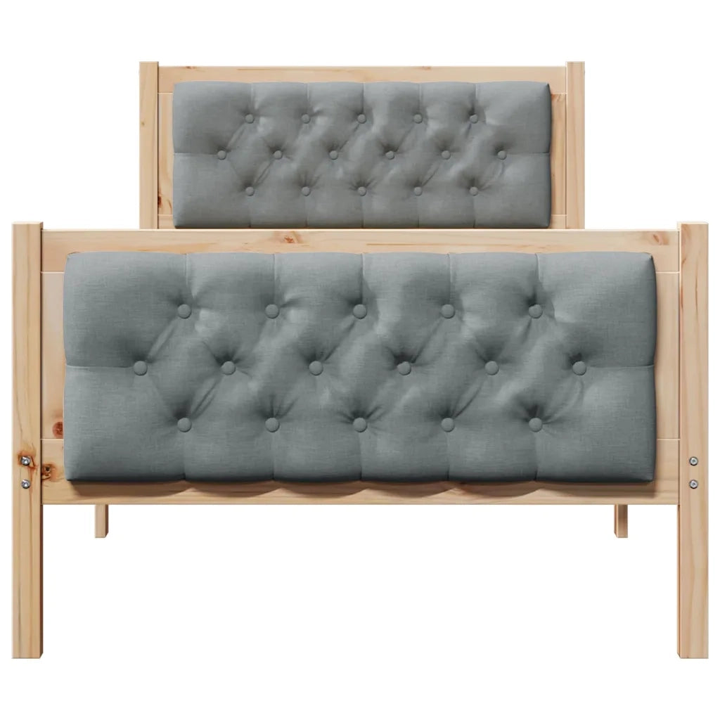 Struttura del letto Grigio chiaro 90 x 190 cm Pino massello 878434